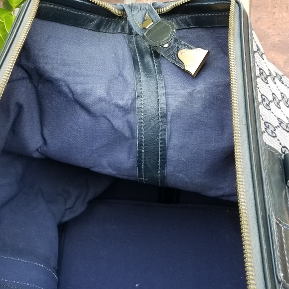 Fabulous Rare Vintage Gucci web travel weekender Boston Train Case luggage bag - Picture 15 of 16